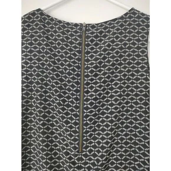 Caslon Womens Size XS Black Gray Straight Shift Round Neck Sleeveless Mini Dress - Picture 5 of 6
